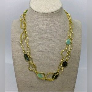 Stella & Dot Goldtone Labradorite Long Necklace 34"